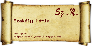 Szakály Mária névjegykártya