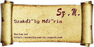 Szakály Mária névjegykártya